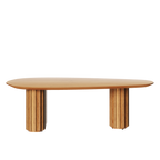 Mesa de Centro Living Orgânica Imcal 120x37 Pé Ripado  Nature