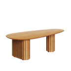 Mesa de Centro Living Orgânica Imcal 120x37 Pé Ripado  Nature