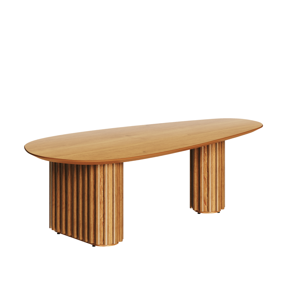 Mesa de Centro Living Orgânica Imcal 120x37 Pé Ripado  Nature