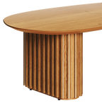 Mesa de Centro Living Orgânica Imcal 120x37 Pé Ripado  Nature
