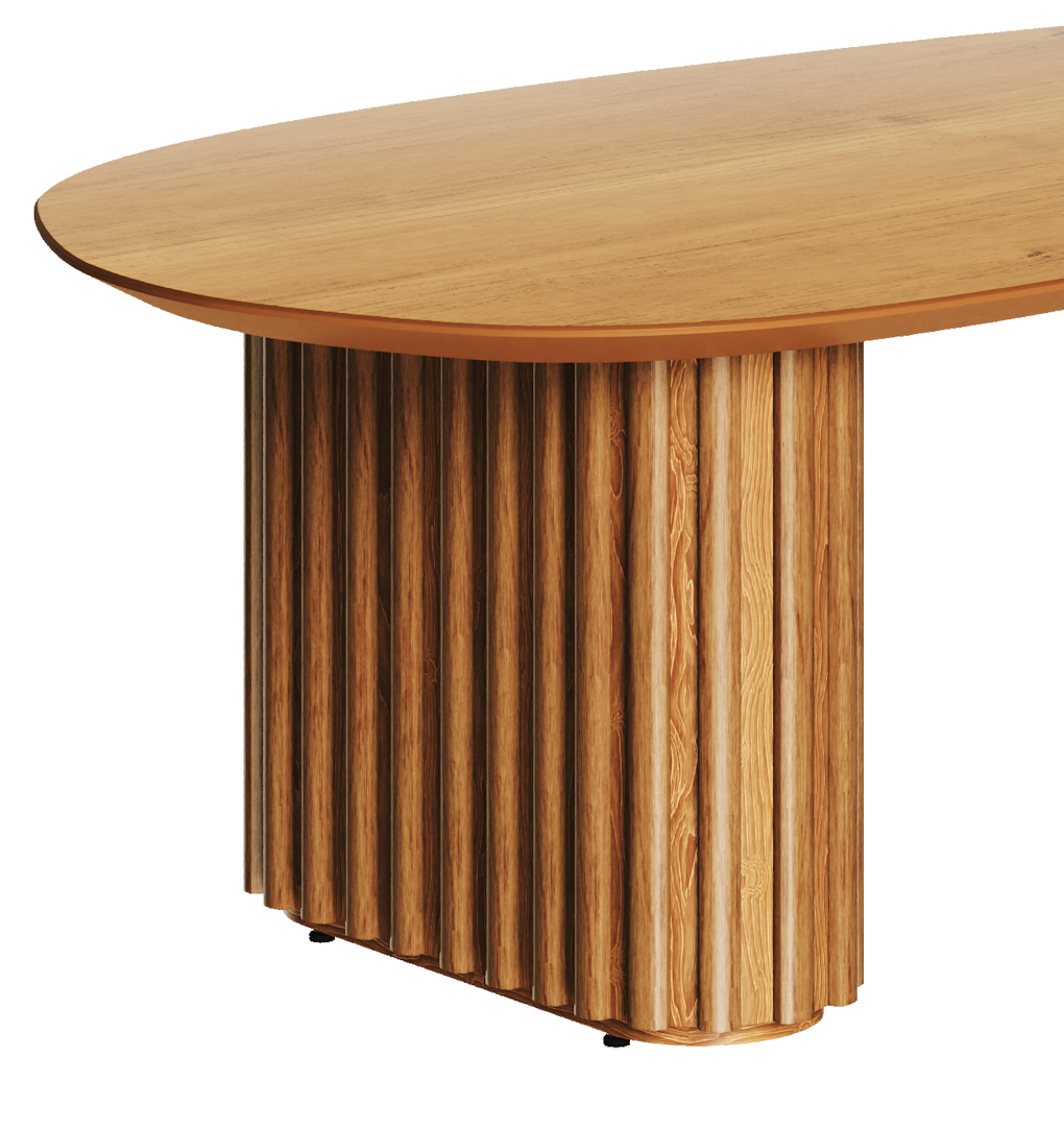 Mesa de Centro Living Orgânica Imcal 120x37 Pé Ripado  Nature