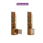 Módulo Lateral para Rack com Painel Ouro Preto Linea 44cm Nature e Off White