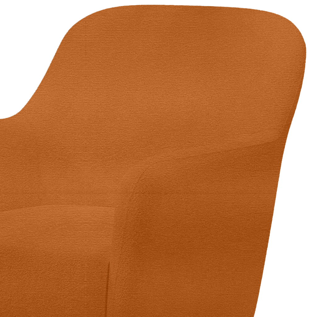 Poltrona La Paz 78cm Konfort Pés Palito Castanho Veludo Ferrugem
