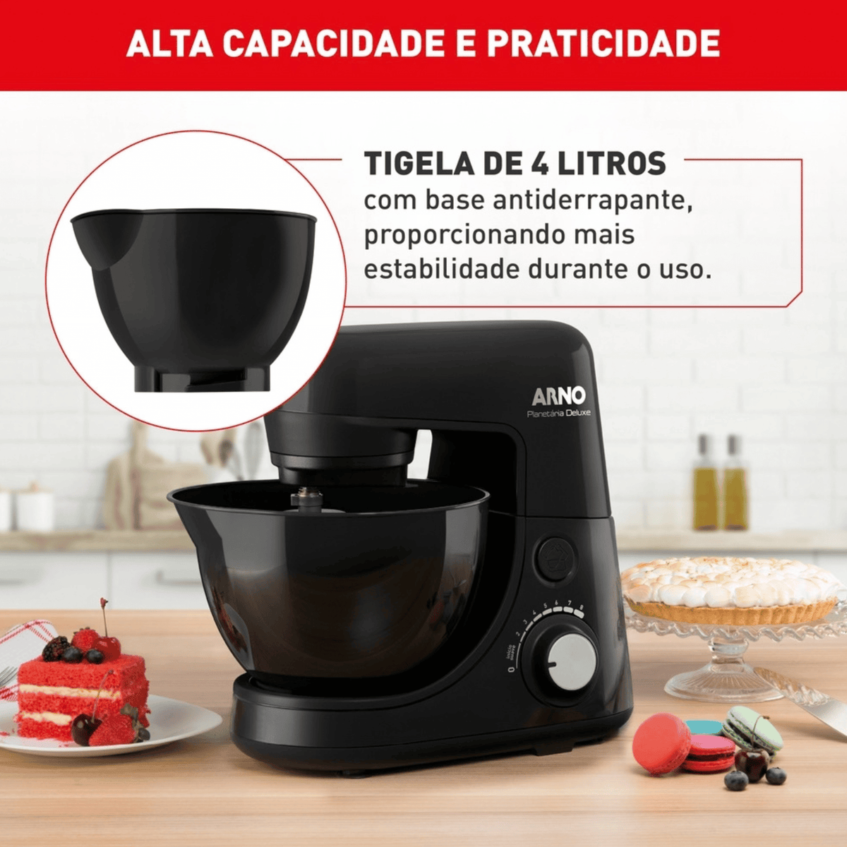 Batedeira Planetária Arno SX34 Nova Deluxe Preto 220V