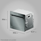 Kit Electrolux Home Pro Forno Elétrico Embutir 80L +Cooktop 5 Bocas +Coifa de Parede 90cm Espelhado 220V