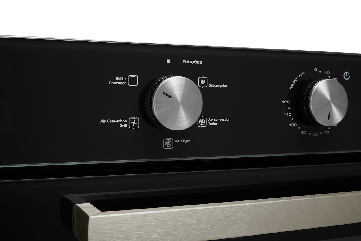 Kit Fischer de Embutir Forno Elétrico 50 Litros Infinity+Micro-ondas 25 Litros Fit Line Preto 220V