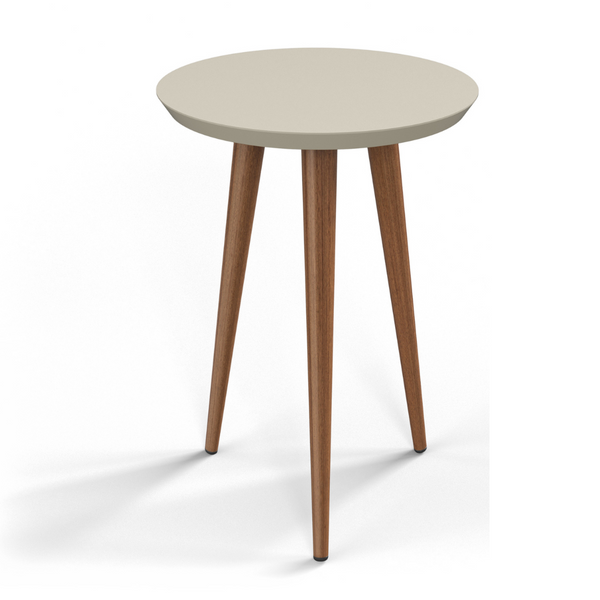 Mesa Lateral Luna 44cm Patrimar Redonda Off White