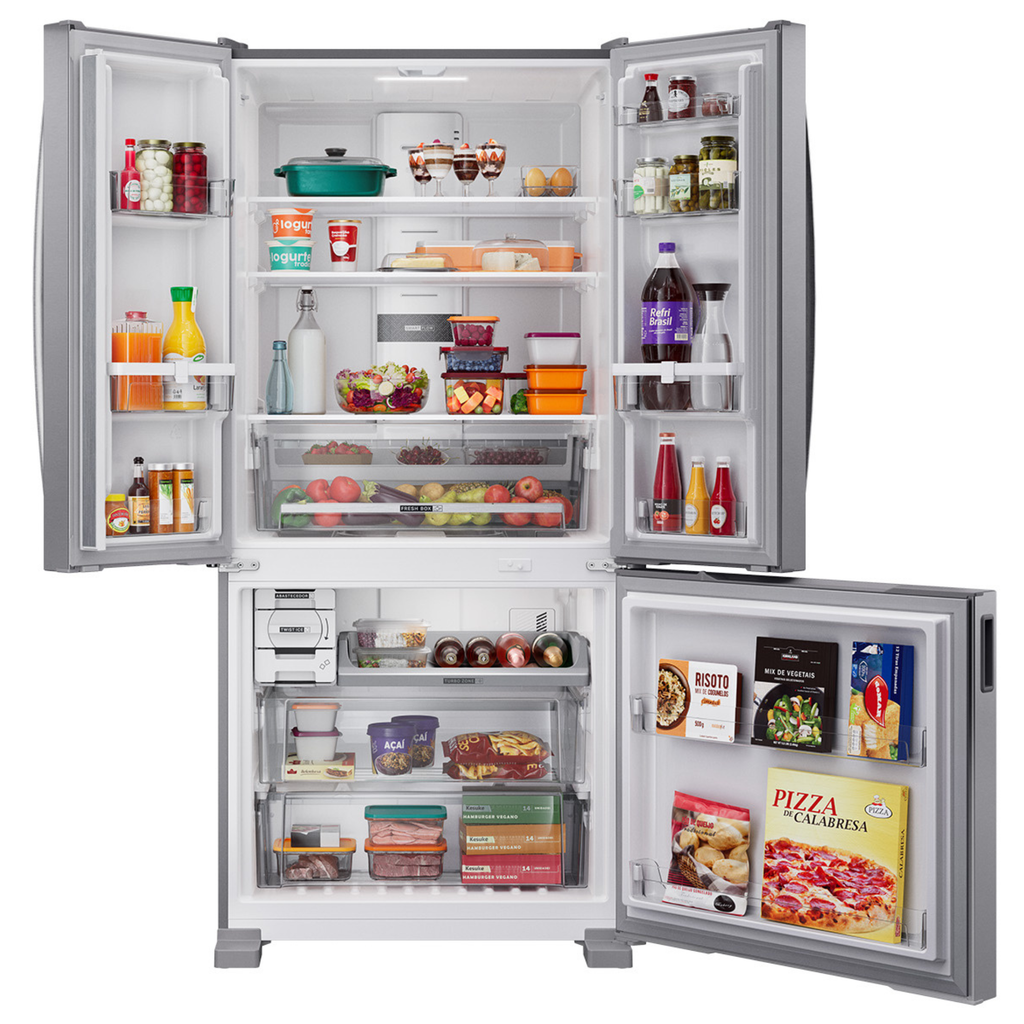 Refrigerador Brastemp 559L BRO85MK 3 Portas French Door Inverter Cor Inox 220V