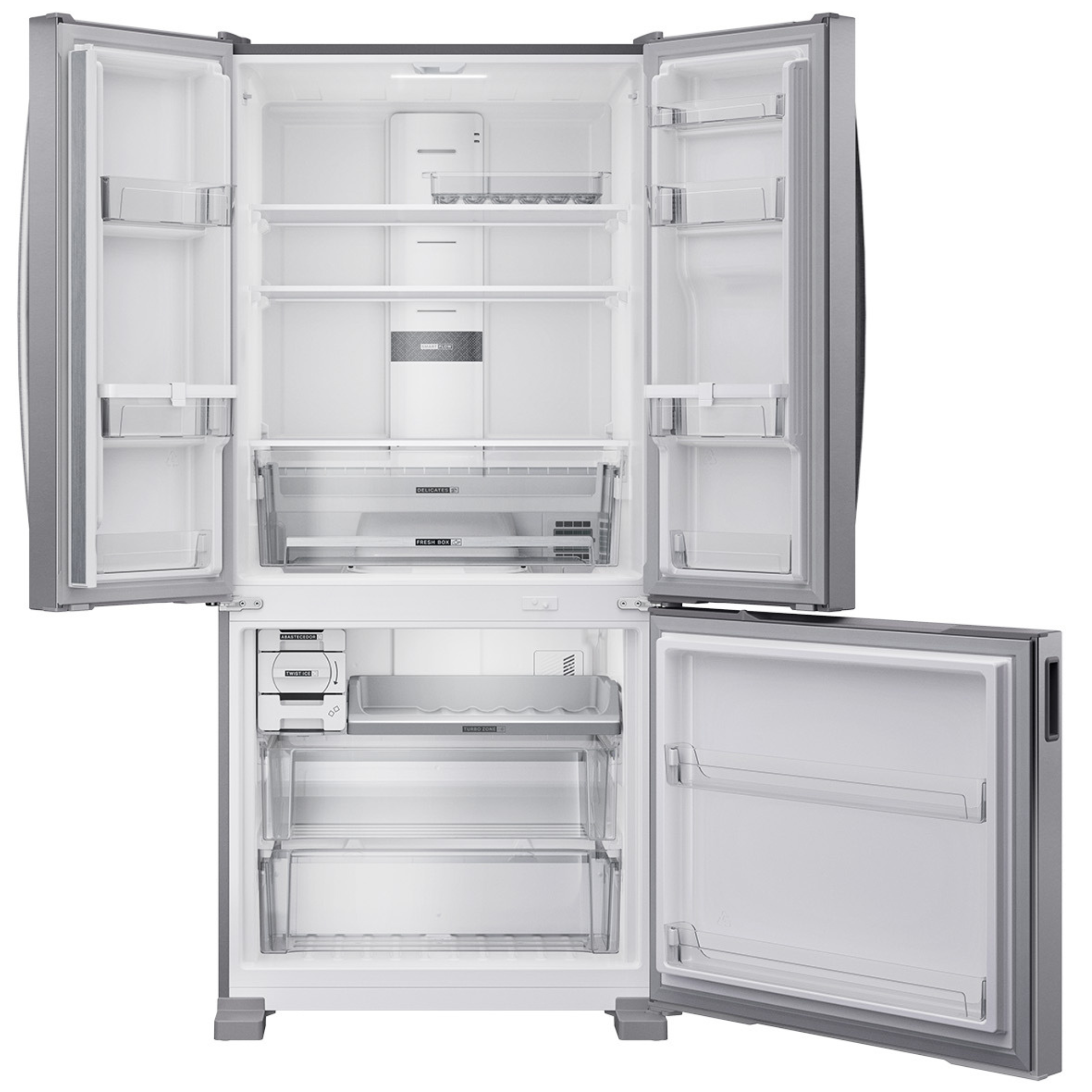 Refrigerador Brastemp 559L BRO85MK 3 Portas French Door Inverter Cor Inox 220V