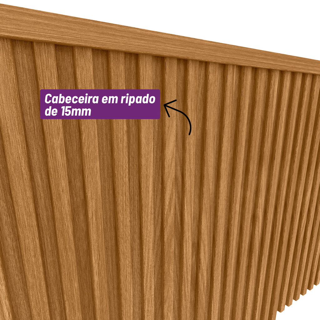Cabeceira Casal/Queen Laranjeira Linea 241cm com Kit Frame Nature