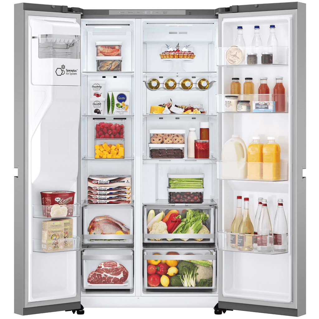 Refrigerador LG 638L Side By Side Inverter com Água e Gelo na Porta Inox Look Bivolt