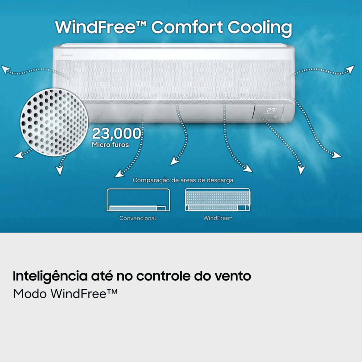 Ar-Condicionado Split Inverter Samsung 9000 BTUs WindFree AI Pro Frio 220V