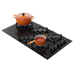 Cooktop à Gás Brastemp 5 Bocas BDS85AE Grades em Ferro Fundido Vidro Preto Bivolt