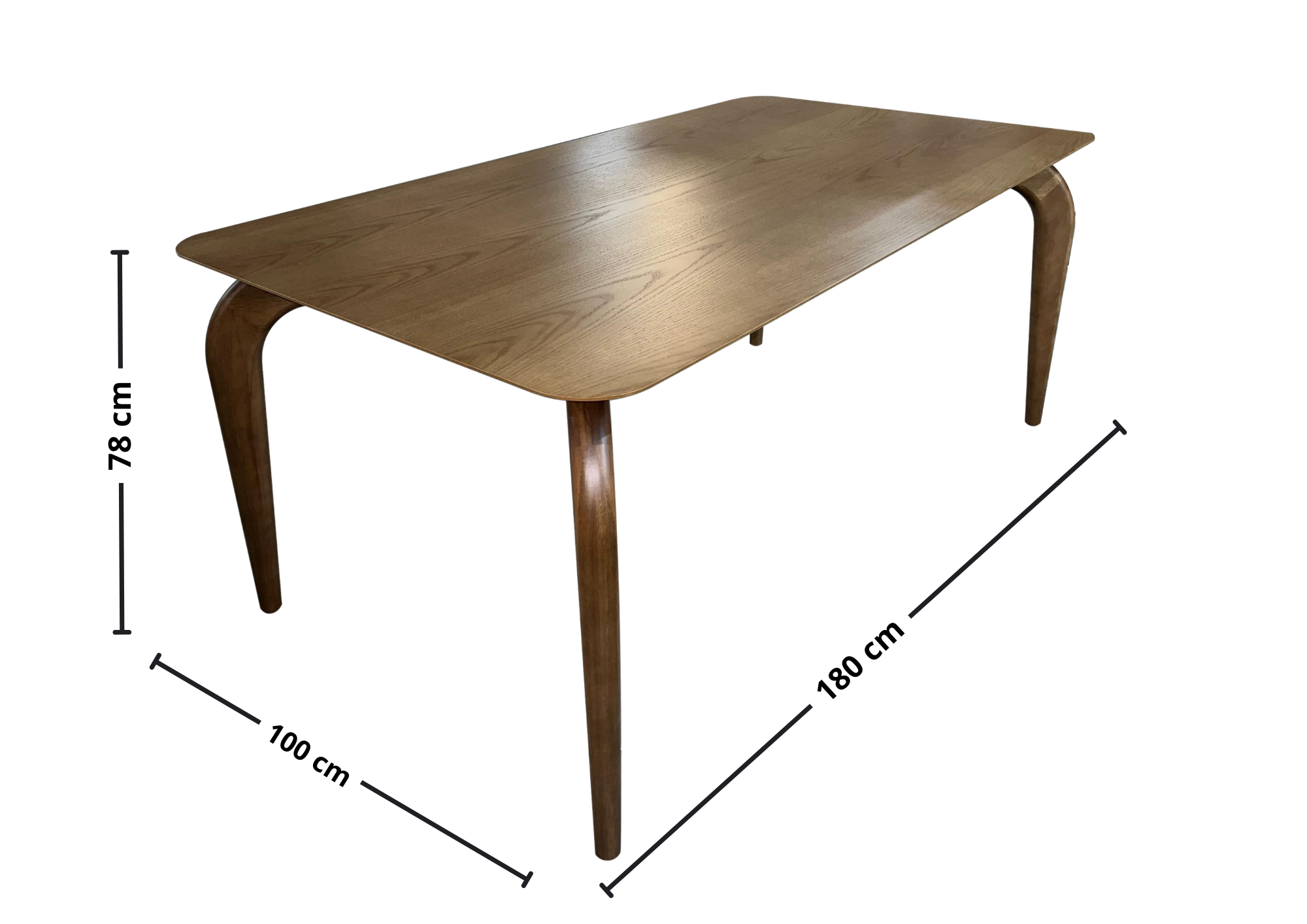 Mesa Bella Retangular Menegaz 180x100cm Canto Moeda Tampo Laminado Noce