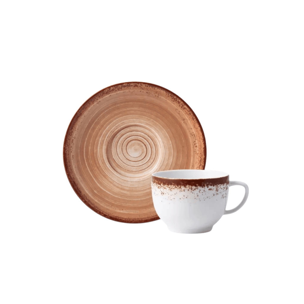 Aparelho de Jantar e Chá 30 Peças Schmidt em Porcelana Esfera Marrom