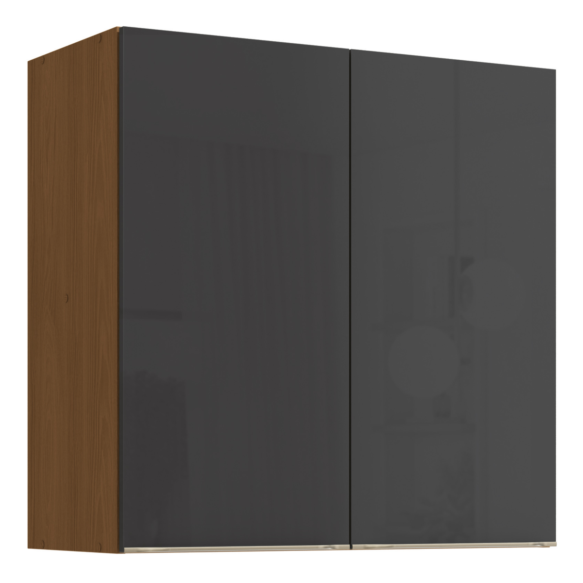 Armário Aéreo de Cozinha Vibra Kappesberg 80cm 2 Portas Canela e Grafite