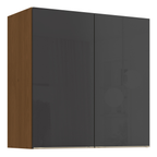 Armário Aéreo de Cozinha Vibra Kappesberg 80cm 2 Portas Canela e Grafite