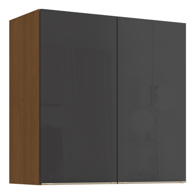 Armário Aéreo de Cozinha Vibra Kappesberg 80cm 2 Portas Canela e Grafite