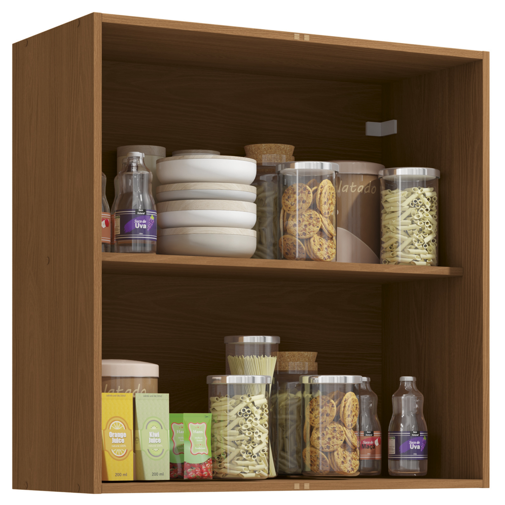 Armário Aéreo de Cozinha Vibra Kappesberg 80cm 2 Portas Canela e Grafite
