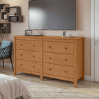 Cômoda Maggiore Lopas 6 Gavetas 162cm Amêndoa Clean