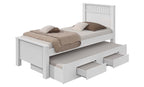Cama Solteiro Bibox Athenas Lopas Cama Auxiliar e 2 Gavetas  Branco