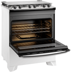 Fogão 5 Bocas Electrolux Efficient FE5IW Piso Mesa de Inox PerfectCook e VaporBake Branco Bivolt