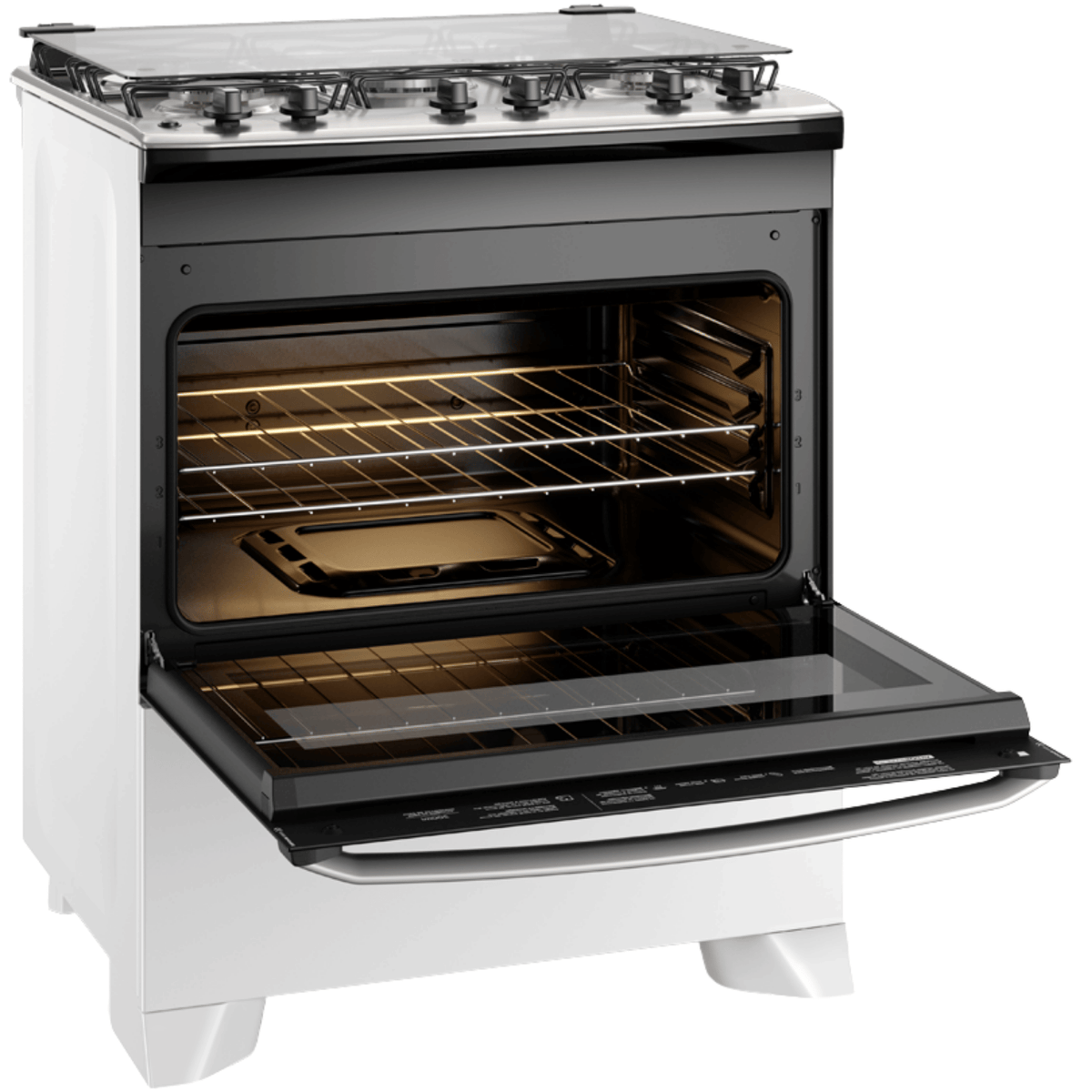 Fogão 5 Bocas Electrolux Efficient FE5IW Piso Mesa de Inox PerfectCook e VaporBake Branco Bivolt