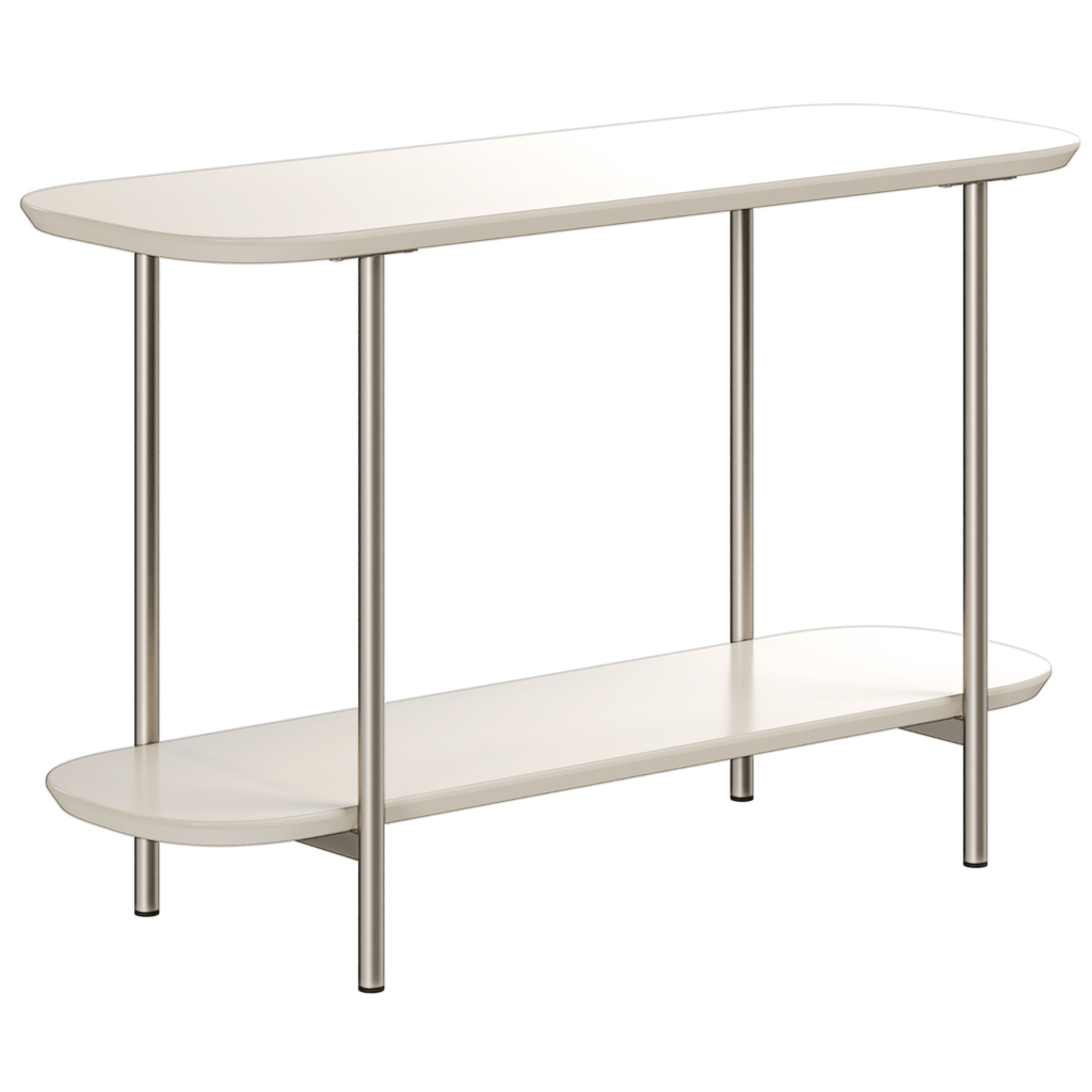 Mesa de Apoio para Sofá Lux Província 90cm Off White e Champanhe