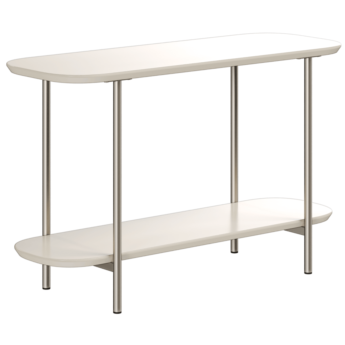 Mesa de Apoio para Sofá Lux Província 90cm Off White e Champanhe
