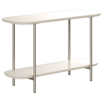 Mesa de Apoio para Sofá Lux Província 90cm Off White e Champanhe