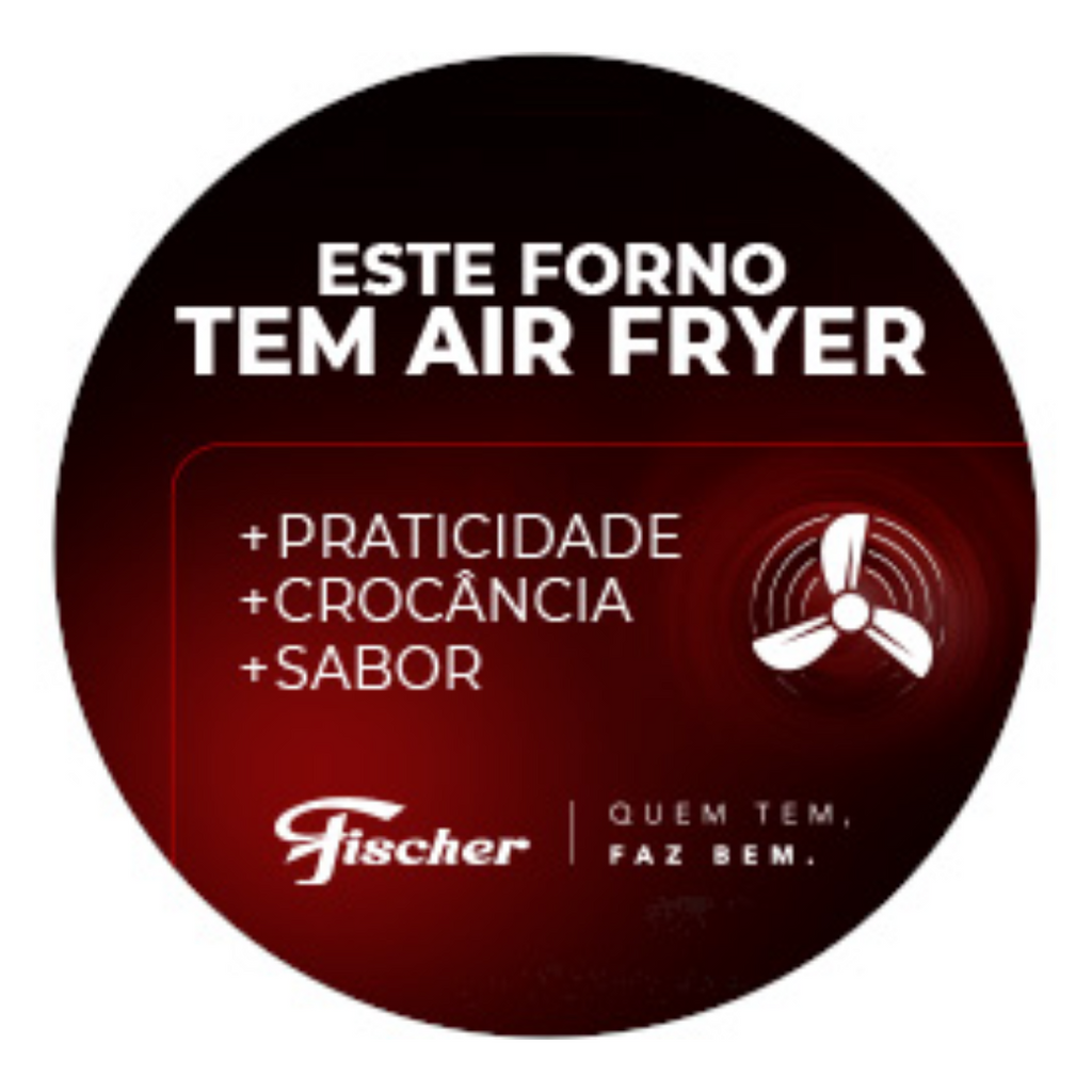 Forno de Embutir Elétrico Fischer 50L Infinity com Air Fryer Preto 220V