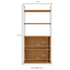 Estante Industrial Kappesberg 2 Portas com Prateleiras LI041 Canela e Branco