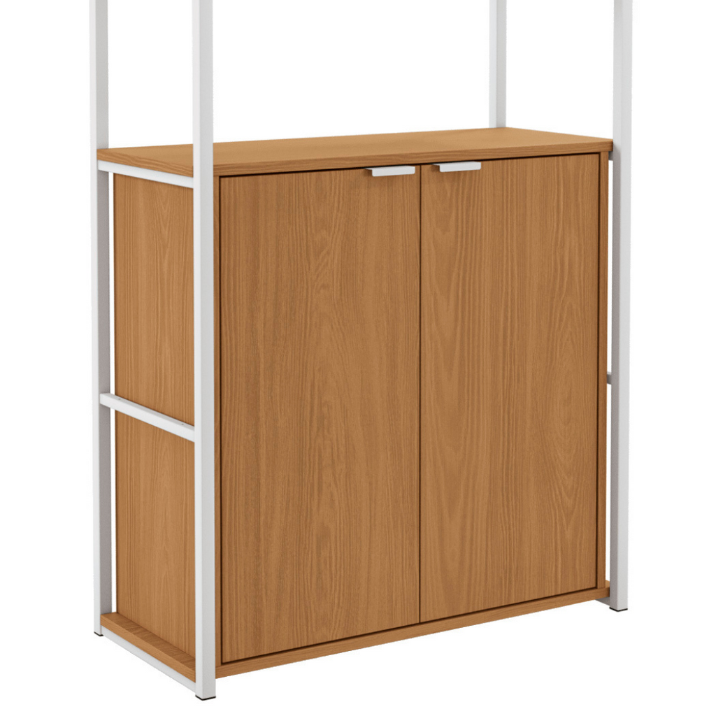 Estante Industrial Kappesberg 2 Portas com Prateleiras LI041 Canela e Branco