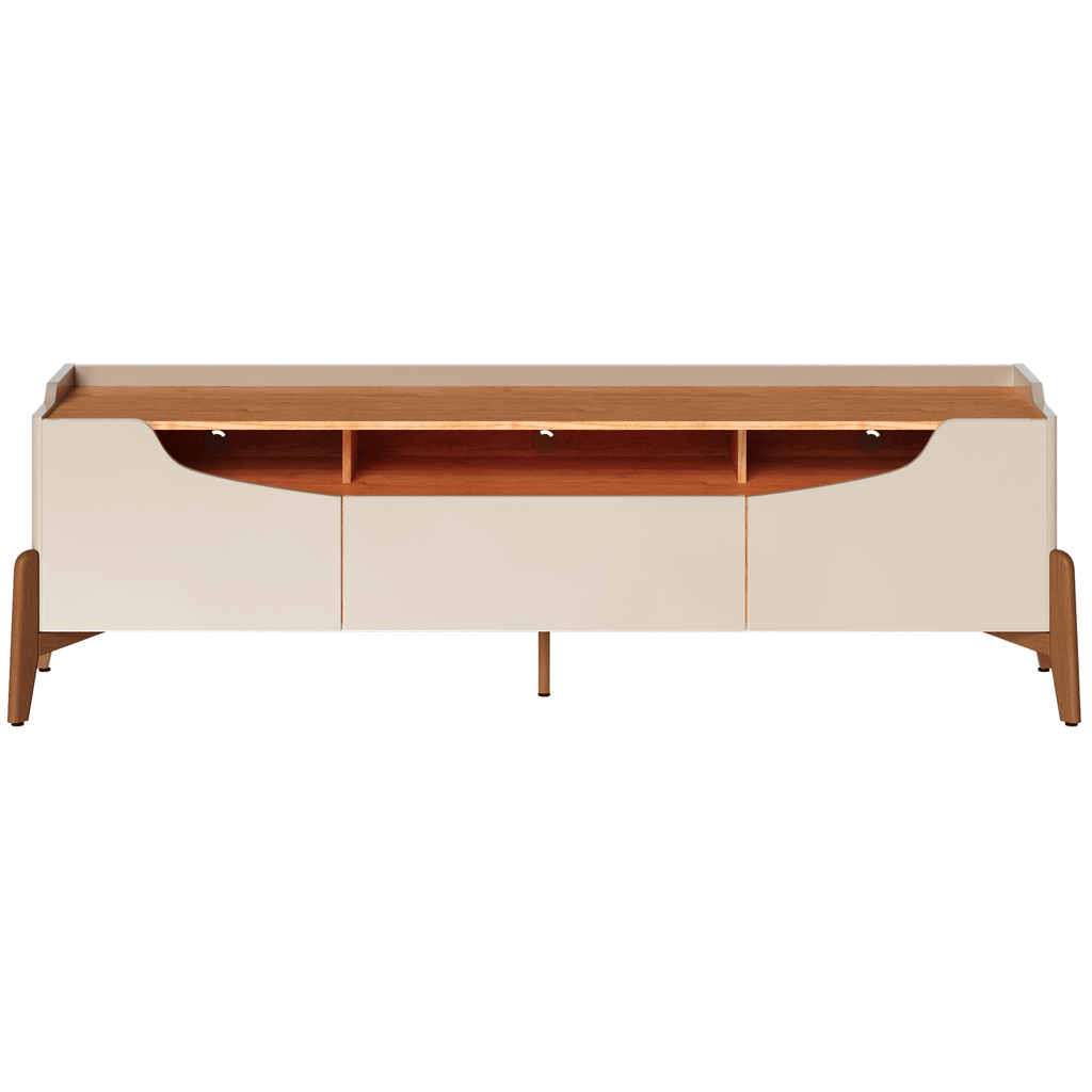Rack Imcal Studio 180cm 2 Portas 1 Gaveta Off White e Nature