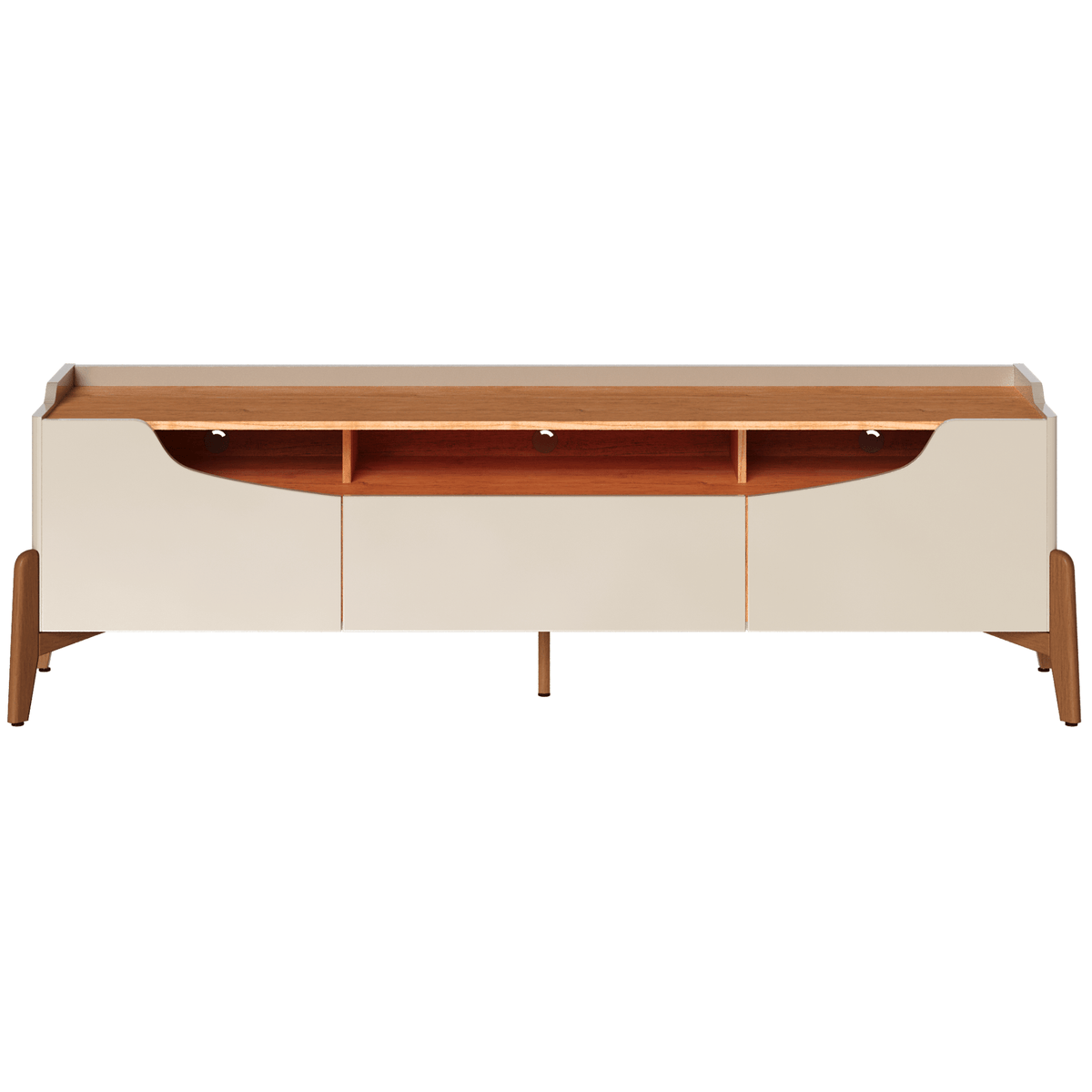 Rack Imcal Studio 180cm 2 Portas 1 Gaveta Off White e Nature
