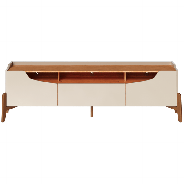 Rack Imcal Studio 180cm 2 Portas 1 Gaveta Off White e Nature
