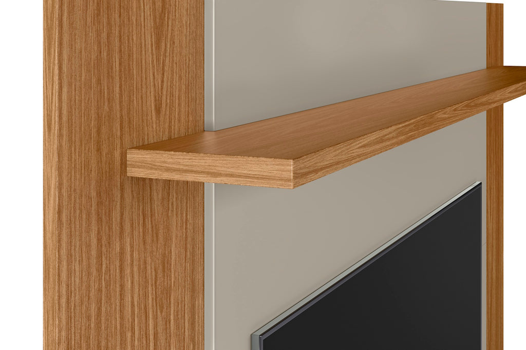 Painel Extensível Suspenso Tulum Linea com Prateleira Flex Nature e Off White