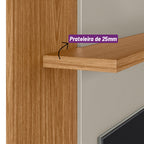Painel Extensível Suspenso Tulum Linea com Prateleira Flex Nature e Off White