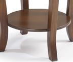Mesa de Apoio Rústica Redonda Linz 49cm 1035 1 Gaveta 1 Prateleira 100% Madeira Maciça