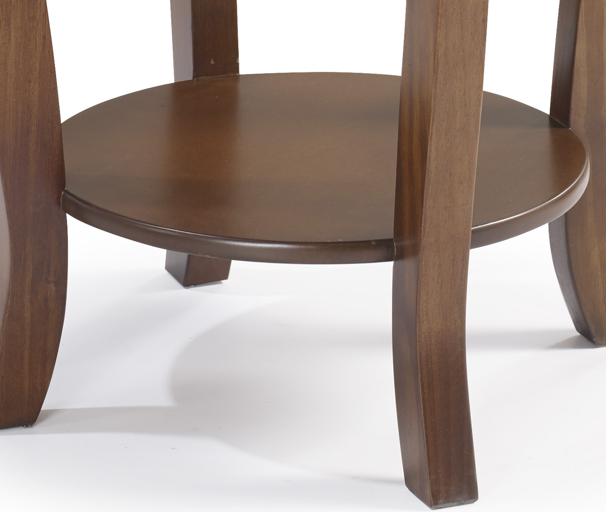 Mesa de Apoio Rústica Redonda Linz 49cm 1035 1 Gaveta 1 Prateleira 100% Madeira Maciça