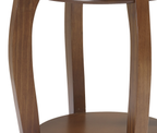 Mesa de Apoio Rústica Redonda Linz 49cm 1035 1 Gaveta 1 Prateleira 100% Madeira Maciça