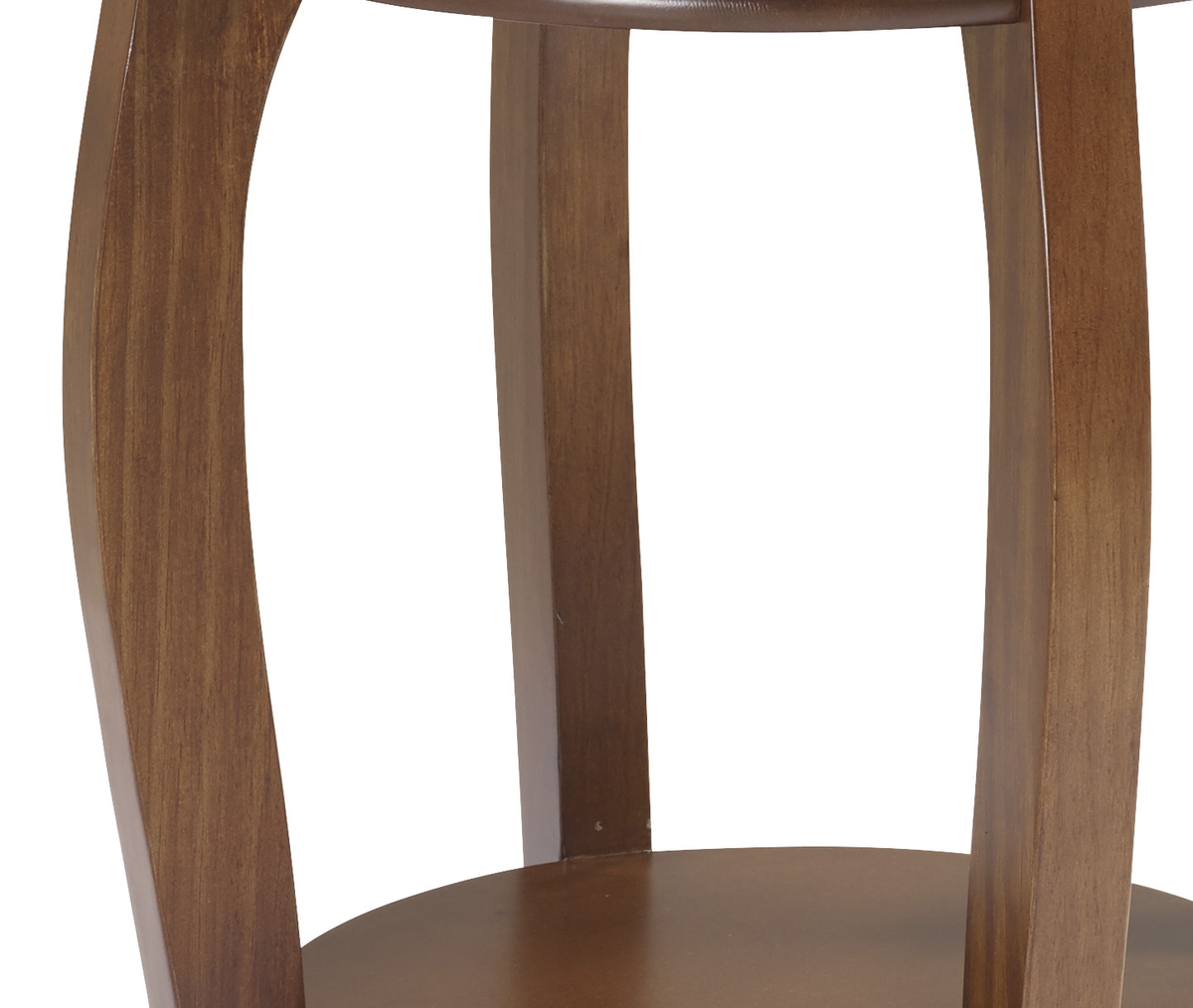 Mesa de Apoio Rústica Redonda Linz 49cm 1035 1 Gaveta 1 Prateleira 100% Madeira Maciça