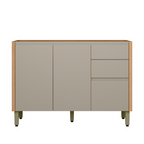Armário Balcão de Cozinha Allure Linea 100% MDF 120cm 2 Portas 3 Gavetas Jequitibá e Gris