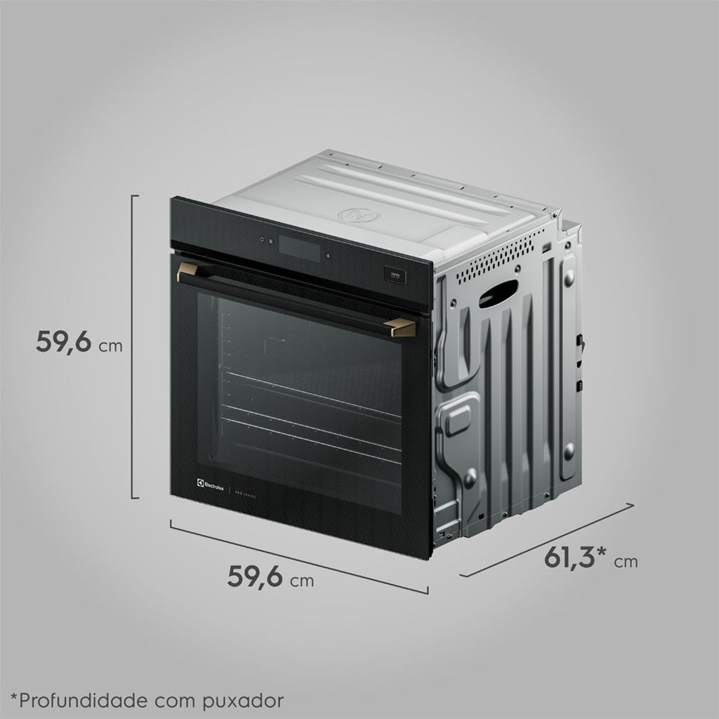 Forno de Embutir Elétrico Electrolux 80L OE9XB Expert Pro Series com VaporCrisp Preto 220V