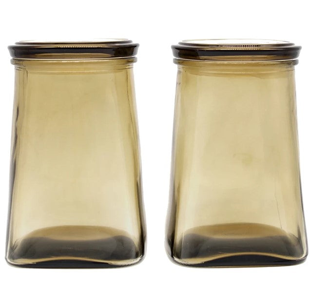 Jogo 2 Porta Mantimentos Full-Fit 900ml em Vidro com Tampa Ambar