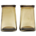 Jogo 2 Porta Mantimentos Full-Fit 900ml em Vidro com Tampa Ambar