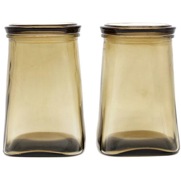 Jogo 2 Porta Mantimentos Full-Fit 900ml em Vidro com Tampa Ambar