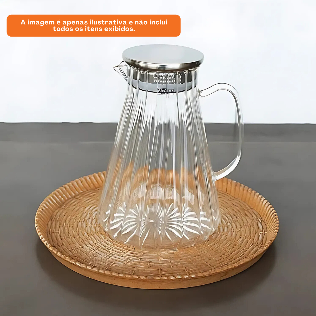 Jarra de Vidro Borossilicato Rojemac Classic com Tampa de Metal 1,7L
