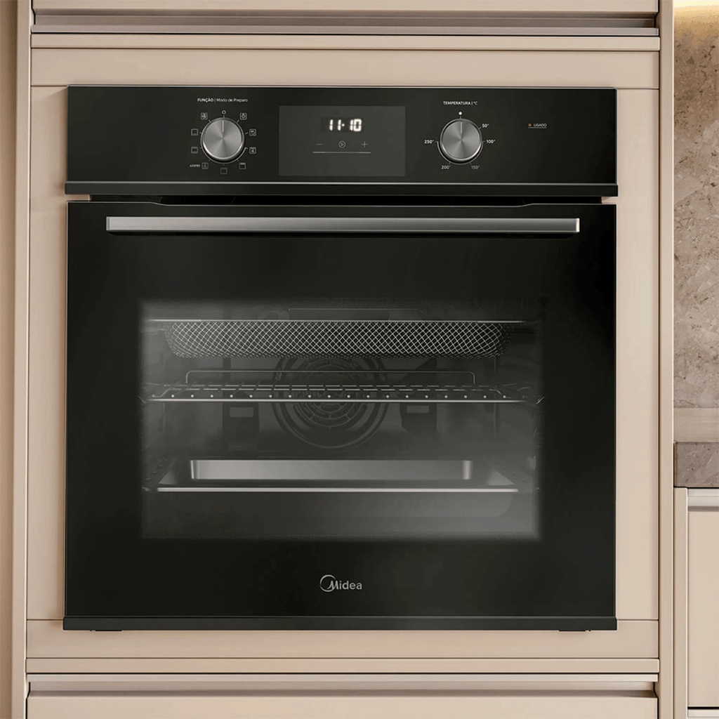Kit Midea de Embutir Forno Elétrico 80L TSD80P2 + Micro-ondas 35L MGB35M2 Preto 220V