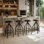 Banqueta Industrial Solaris Kappesberg Giratória Preto Courino Preto